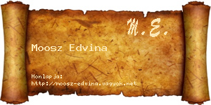 Moosz Edvina névjegykártya